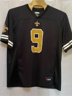 Men’s NFL TEAM APPAREL NEW ORLEANS SAINTS Drew Brees #9 Black Jersey 2XL